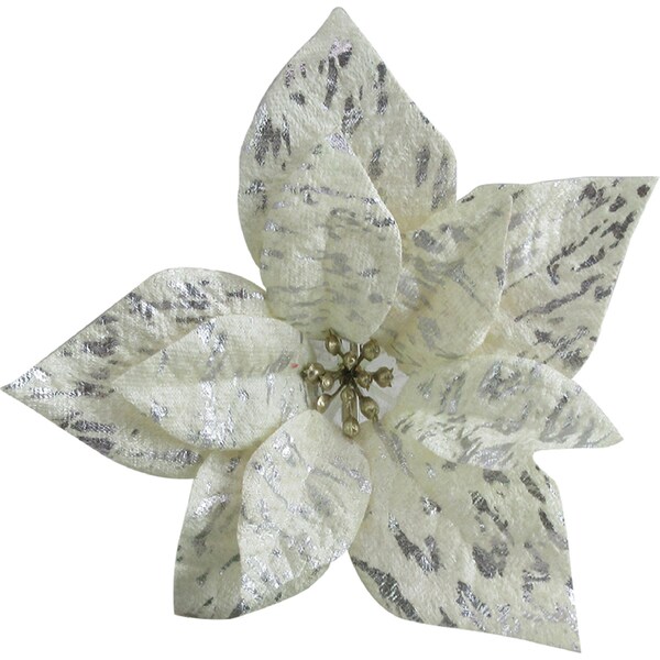 Christmas Natural Clip on Flower Cream each