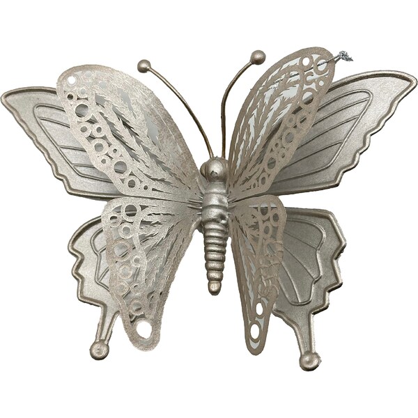 Christmas Natural Butterfly Champagne Decoration each