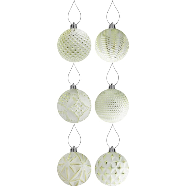 Christmas Natural Baubles Gold Wash 60mm 6 pack