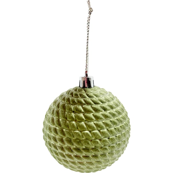 Christmas Natural Bauble Green 2 pack