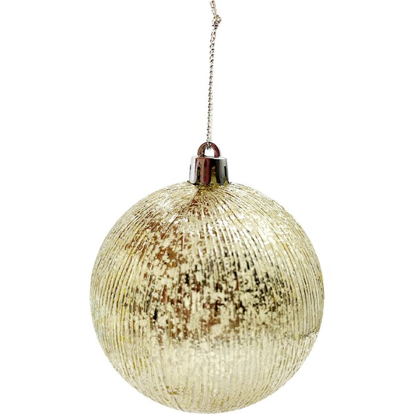 Christmas Natural Bauble Gold 2 pack