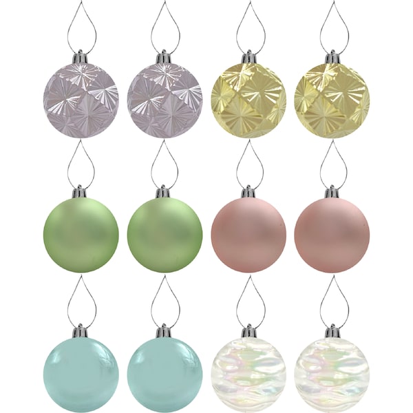 Christmas Dreamland Baubles Mix 60mm 24 pack