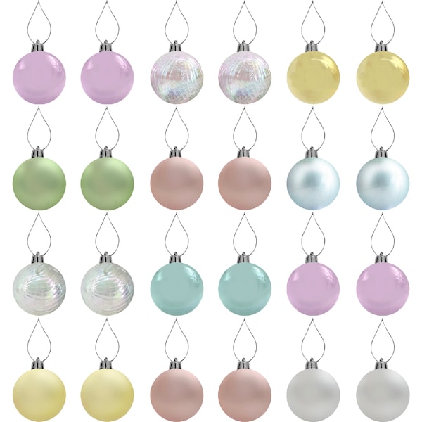 Christmas Dreamland Baubles Mix 35mm Decorations 24 pack