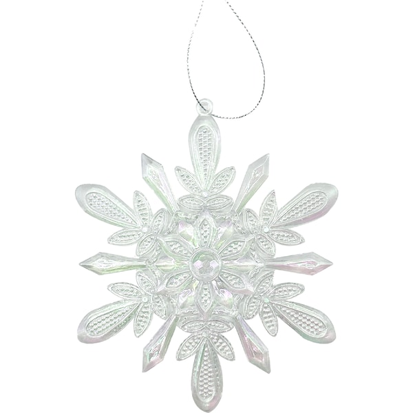 Christmas Dreamland Iridescent Snowflake Clear 2 pack