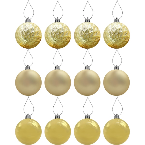Christmas Desire Bauble Gold 60mm 12 pack