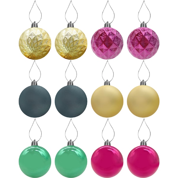 Christmas Desire Bauble Mix 60mm 12 pack