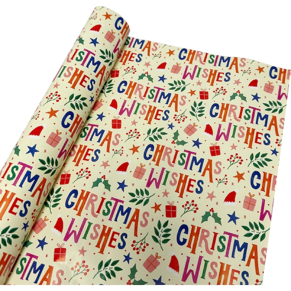 Christmas Wrapping Paper 5m Text each