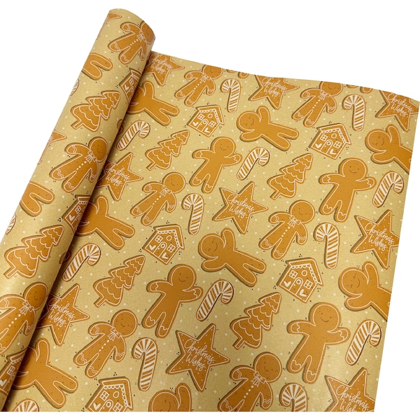 Christmas Wrapping Paper 5m Gingerbread each