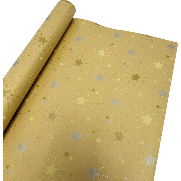 Christmas Wrapping Paper 5m Tear Star each