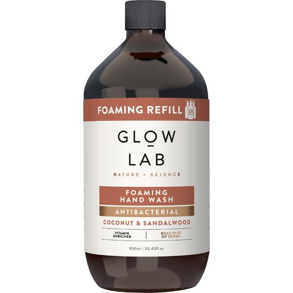 Glow Lab Coconut & Sandalwood Foaming Hand Wash Refill 900mL