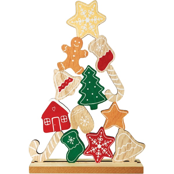 Mirabella Festive Wooden Tree Decoration each