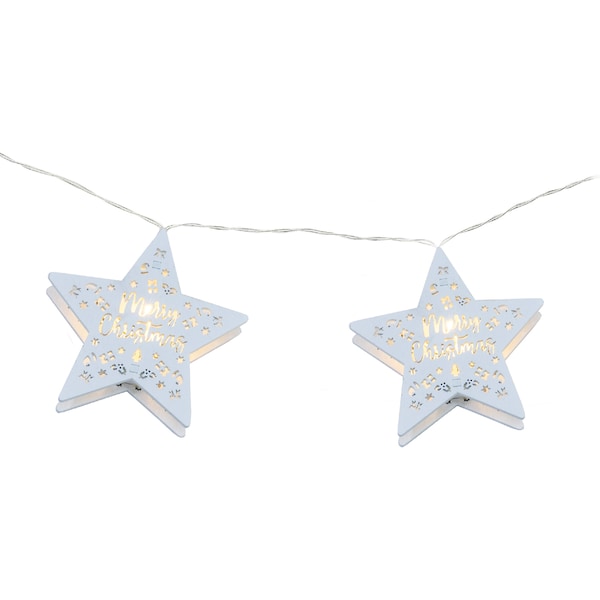Mirabella Merry Christmas Star String Lights 10 pack
