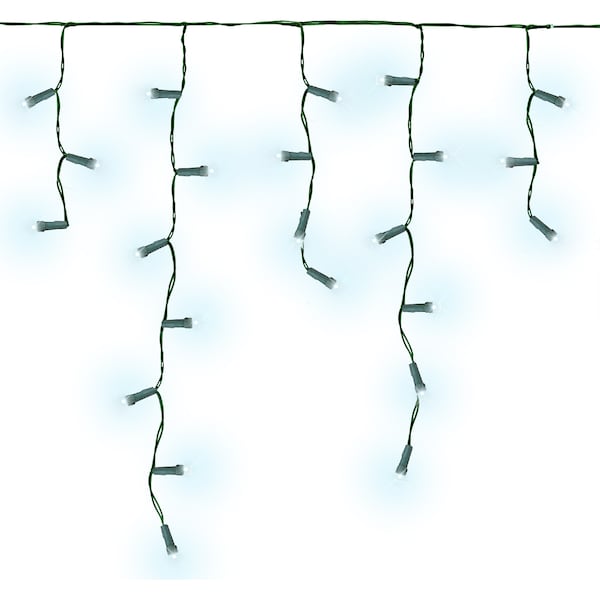 Christmas Solar LED Icicle Lights Cool White 500 pack