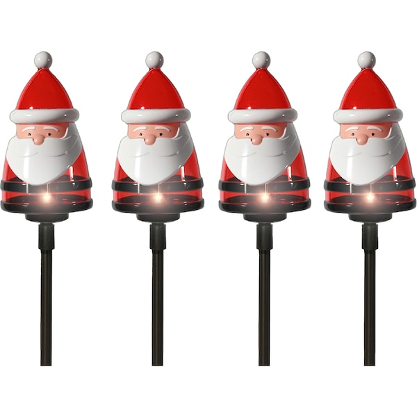 Mirabella Solar Santa Stake Lights 4 pack