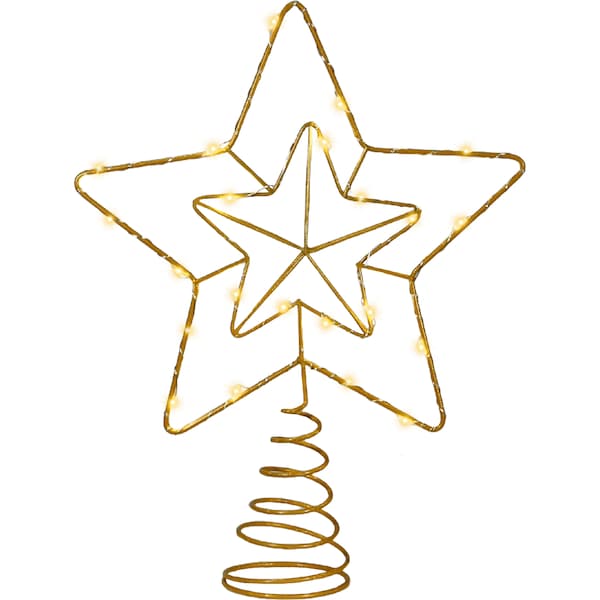 Mirabella Gold Star Tree Topper LED Warm White each