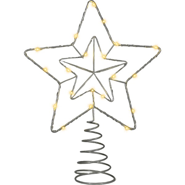 Mirabella Silver Star Tree Topper LED Warm White each