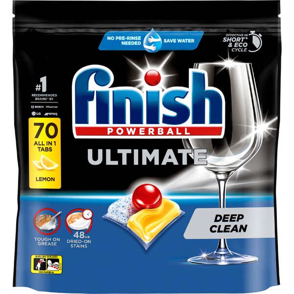 Finish Ultimate  Dishwasher Tablets Lemon 70 pack