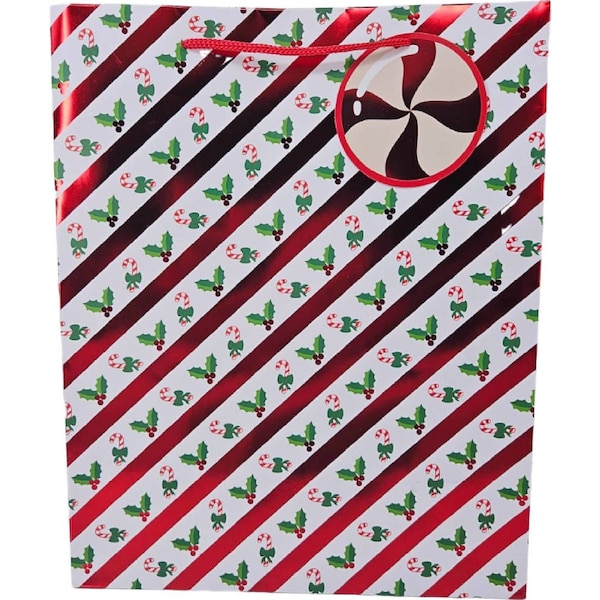 Christmas Gift Bag Stripe Large each