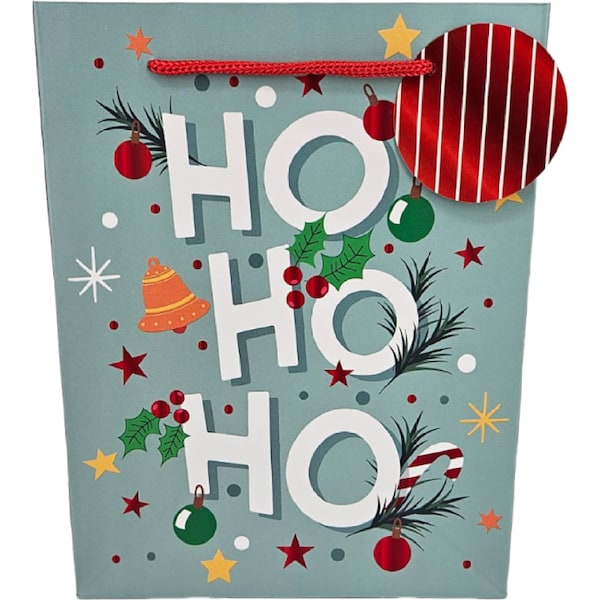 Christmas Gift Bag Ho Ho Ho Medium each