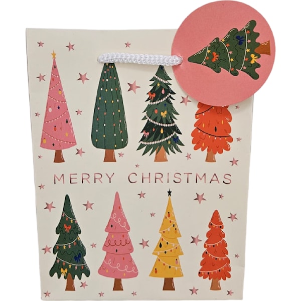 Christmas Gift Bag Multi Tree Small each