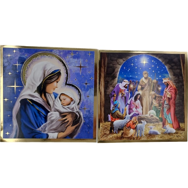 Christmas Cards Square Traditional Religious 12 pack