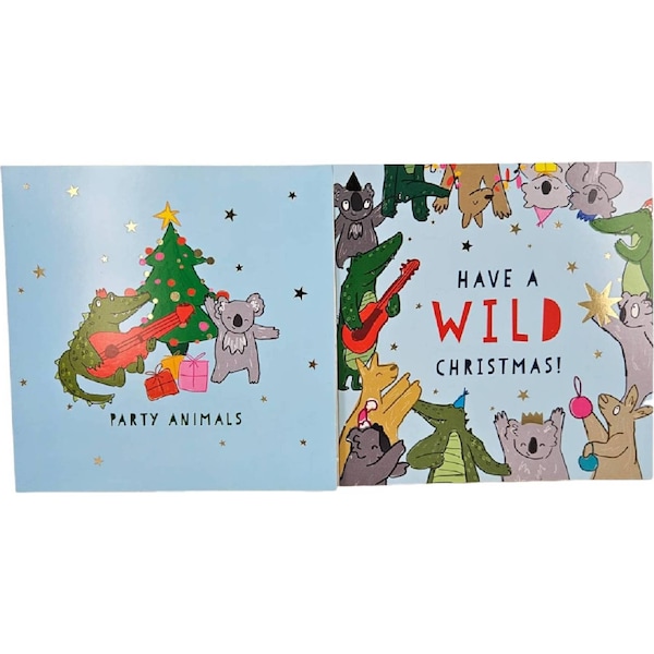 Christmas Cards Square Novelty Animal 12 pack