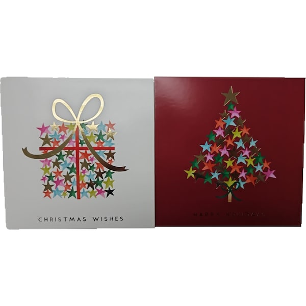 Christmas Cards Square Present 12 pack