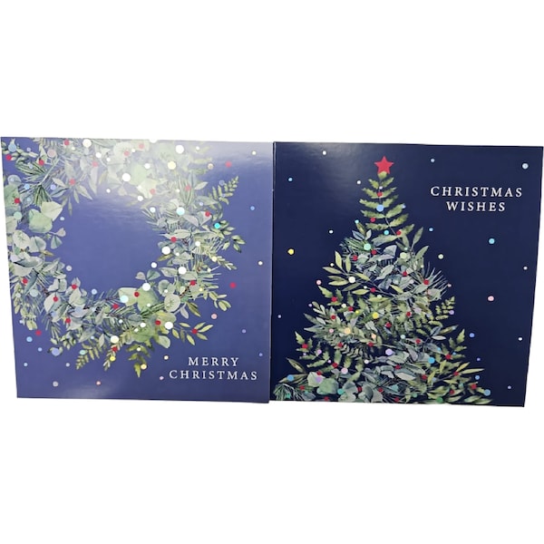 Christmas Cards Square Navy 12 pack
