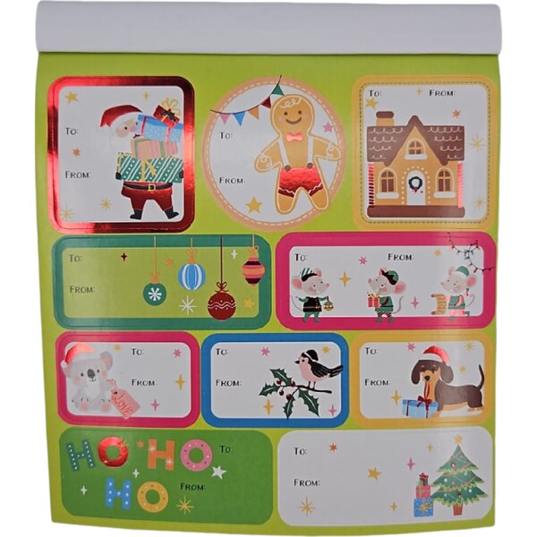 Christmas Foil Present Stickers Characters 40 pack