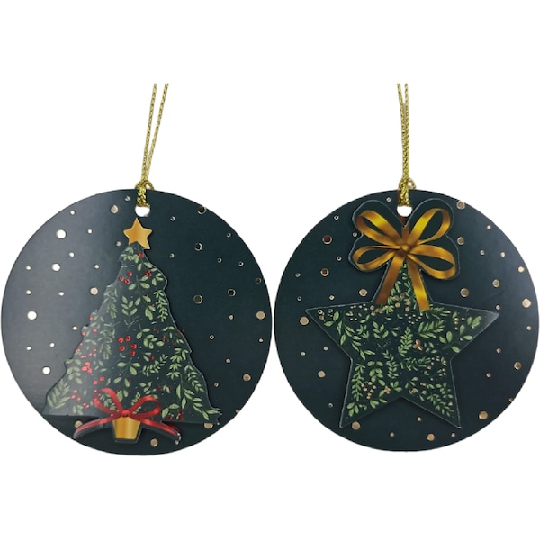 Christmas Premium Tags Green Circle 8 pack