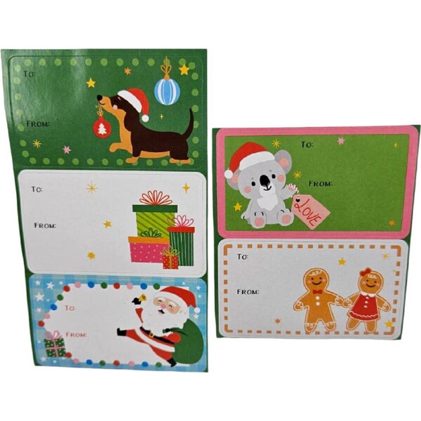Christmas Present Stickers Boxed Character 100 pack