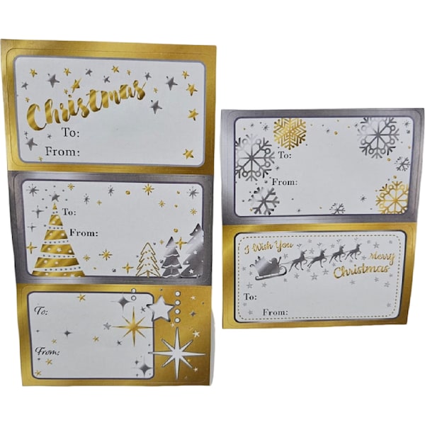 Christmas Present Stickers Boxed Modern 100 pack