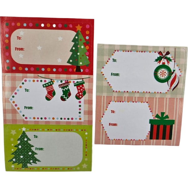 Christmas Present Stickers Boxed Traditional 100 pack