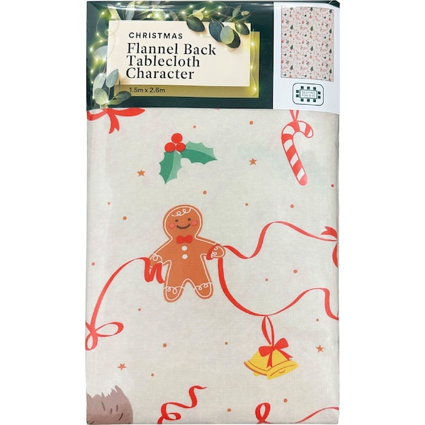 Christmas Flannel Back Tablecloth Character 1.5m x 2.6m each