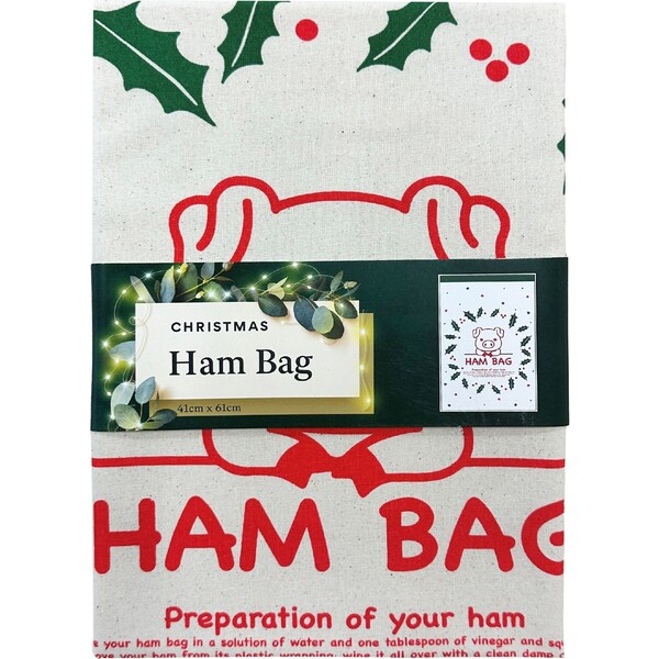 Christmas Ham Bag Pig Wreath each