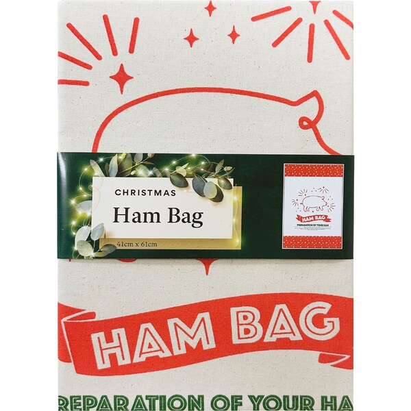 Christmas Ham Bag Pig Red each
