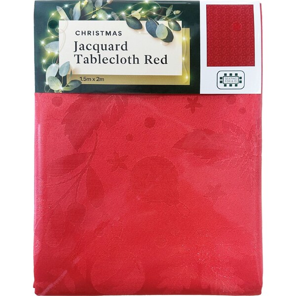 Christmas Jacquard Tablecloth Red 1.5m x 2m each