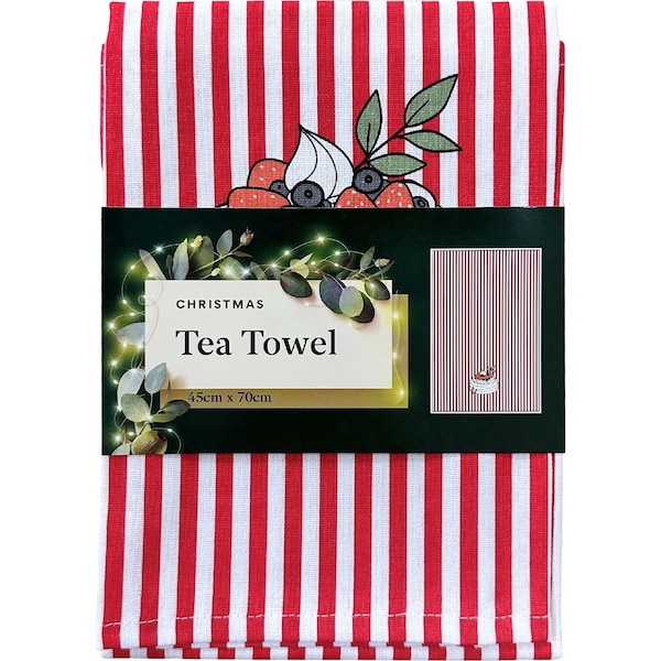 Christmas Tea Towel Stripe each