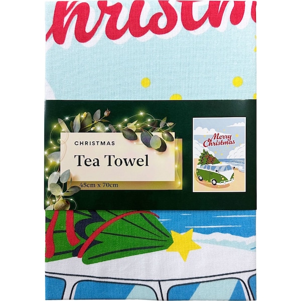 Christmas Tea Towel Van each