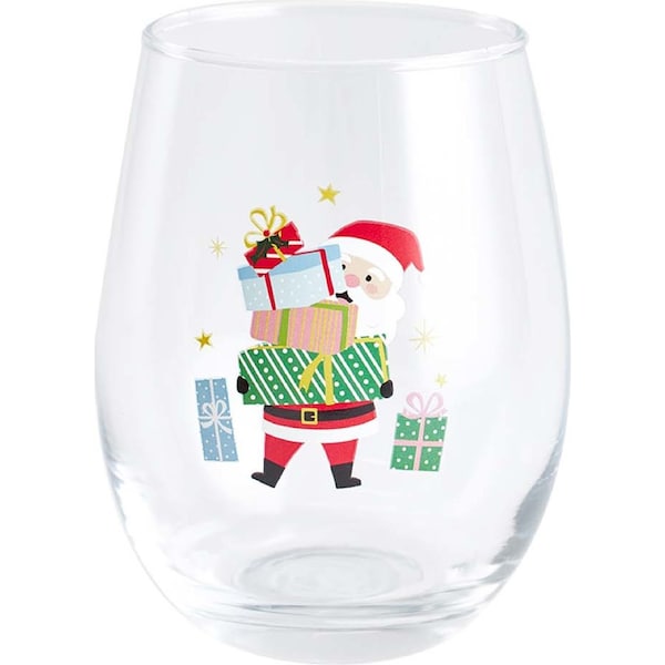 Christmas Wine Glass Santa each