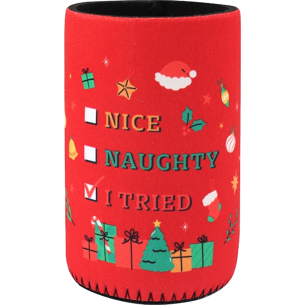Christmas Stubby Holder Red each