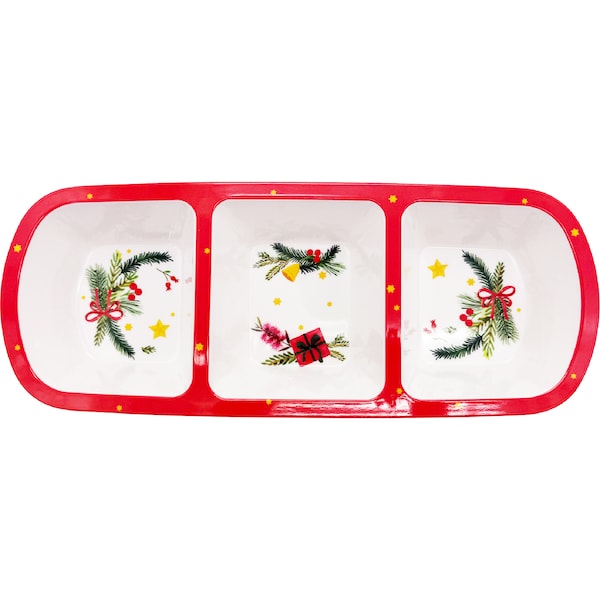 Christmas 3 Section Serving Platter each