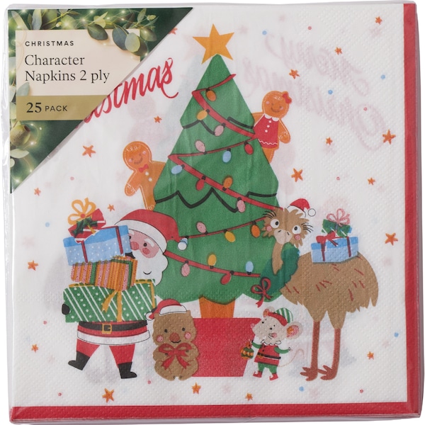 Christmas Character Napkins 2 ply 25 pack