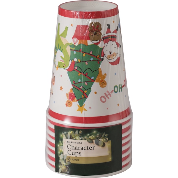 Christmas Character Cups 8 pack