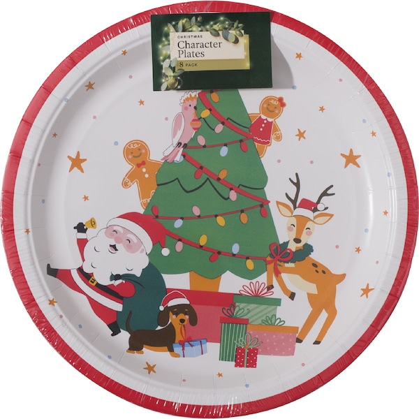 Christmas Character Plates 8 pack