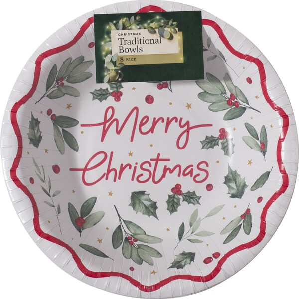 Christmas Traditional Bowls 8 pack