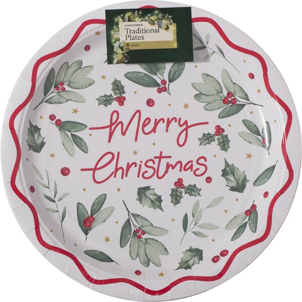 Christmas Traditional Plates 8 pack