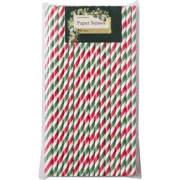 Christmas Paper Straws 50 pack