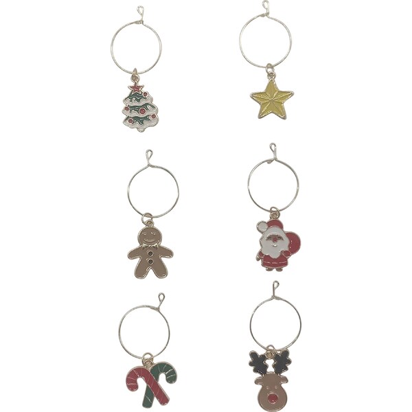 Christmas Wine Glass Charms 6 pack