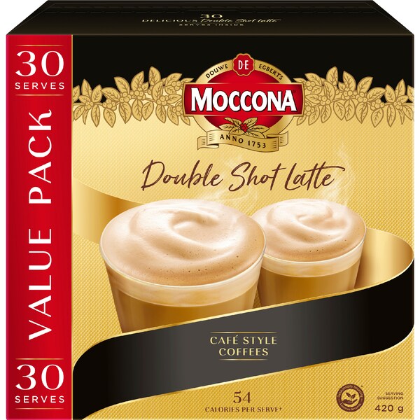 Moccona Coffee Sachets Double Shot Latte 30 pack